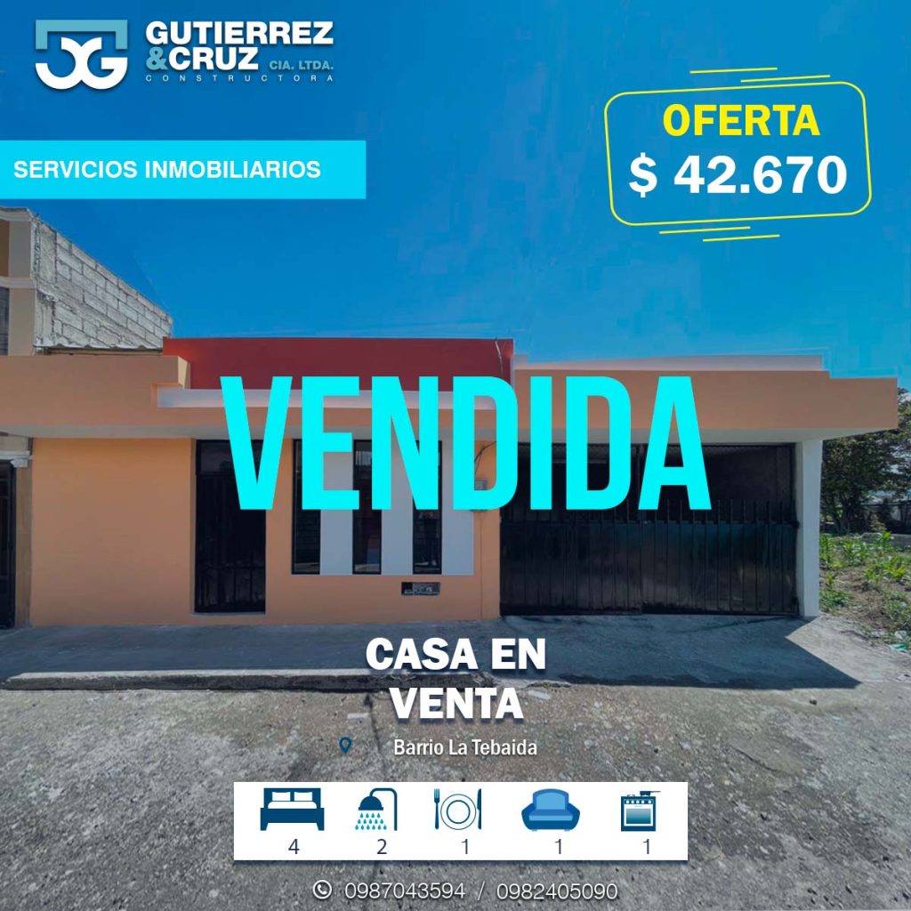casa de venta la tebaida